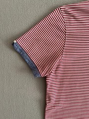 Uniqlo x Michael Bastian Polo Shirt Mens XL Red Striped Chambray Button Down