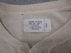 Men’s Military Shirt Henley Cold Weather Type 1 Wool Blend Undershirt SZ M Read
