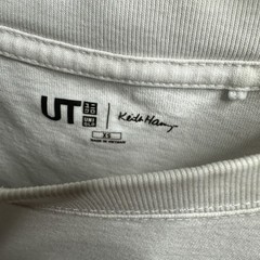 Uniqlo Keith Haring Art In Transit White Short Sleeve Graphic Shirt XS 19×24”
