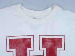 New Harvard University T-shirt Flannel button cuff Mens Large long sleeve crew