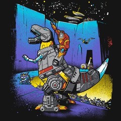 TRANSFORMERS DINOBOTS Crossing of Quintessa T-SHIRT Napoleon Spoof Art RIPT New