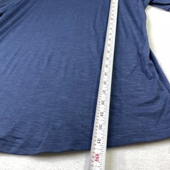 COOFANDY Mens XL Blue Slub Knit Crew Neck Short Sleeve T-Shirt Curved Hem Casual