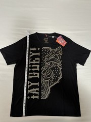 ¡Ay Güey! Men’s Lot of 5 Black Studded Graphic Print Crew Neck T-Shirt Size XL