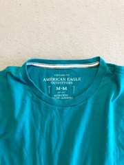 American Eagle T-Shirt Men’s Medium Bright Teal Blue Cotton Casual Tee