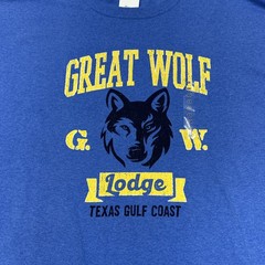 NWT Great Wolf Lodge Shirt Mens 4XL Blue Texas Gulf Coast 50/50 CottonPoly Blend