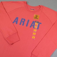Ariat Rebar Shirt Womens Large Coral Long Sleeve Logo Pre Shrunk Cotton Tee