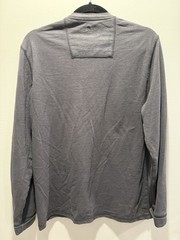 G.H. Bass & Co Mens Gray Long Sleeve Henley Shirt Size L Cotton Blend Casual