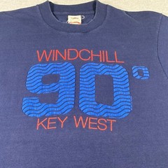 Vintage Key West Shirt Adult Medium Navy Blue 90s Degree Windchill Single Stitch