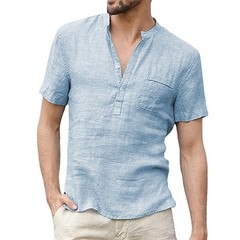 Summer New Men’s Short-Sleeved T-shirt Cotton and Linen Led Casual Men’s T-shirt