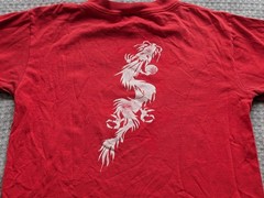 Vintage B.U.M Respect Shirt Mens Medium Red Dragon Single Stitch 1998 90s Y2K