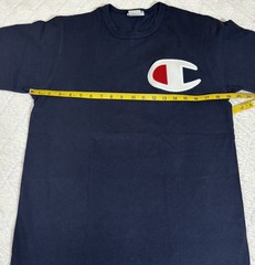 Vintage Champion Big Logo Embroidered Blue Shirt Size M