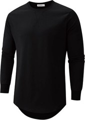 Mens 100% Cotton Pre-Shrunk Longline Crewneck T-Shirt Hip Hop Urban Style S-4XL