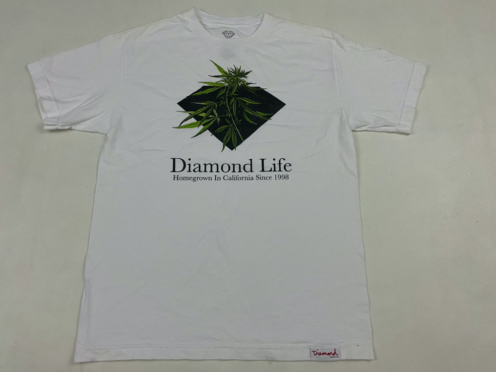 Men’s Diamond Supply Co Logo Men Graphic White T Shirt Size M