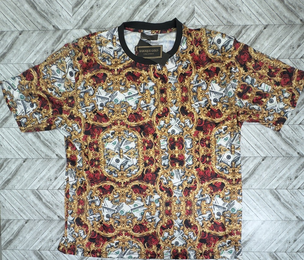 Drill Clothing Mens Baroque Gold Money T Shirt 3XL 4XL 5XL Big Urban
