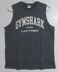 Men’s Gymshark 100% Cotton Crew Neck T-Shirt Tank Dusty Blue Gray Size MEDIUM