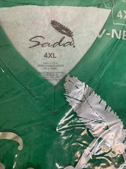 Sada T-Shirt Solid Green Short Sleeve V-Neck 100% Cotton Men’s 4XL