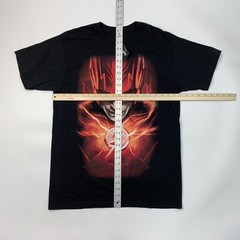 DC Comics T Shirt Mens Large Black Cotton The Flash Worlds Collide Movie Poster