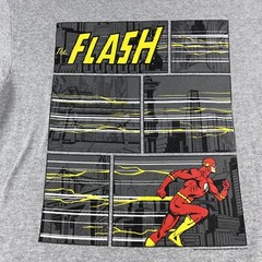The Flash Shirt Adult Large Gray Graphic Crew Neck Preshrunk Cotton Super Hero