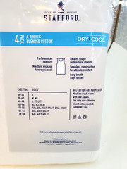 Stafford Dry+Cool 100% Blended Cotton A-Shirts Ribbed Tank Top 4 Pack Medium