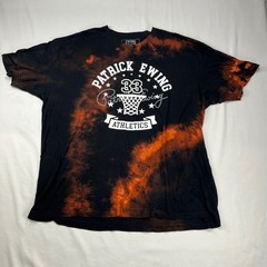 Ewing Athletics Patrick Ewing 33 Men 3X Black Orange Bleach Wash Graphic T-Shirt