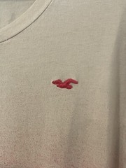 Hollister Must Have Collect Shirt Mens Medium Pink White Adult Casual V Neck Tee