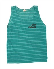 Best Company Mens Graphic Vest Top Large Turquoise Striped DG06
