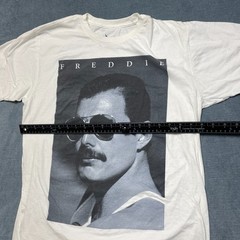 Freddie Mercury British Singer T Shirt Mens Large White Graphic Cotton Crew Neck