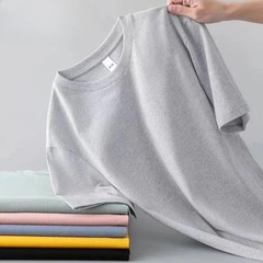 100% Pure Cotton Round Neck Short Sleeved T-shirt for Men and Women’s New Summer