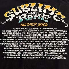 Sublime With Rome 2023 Tour Shirt Mens Tee Size XXL Black Color