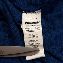 Patagonia T-Shirt Mens Large Blue Crew Neck Stretch Outdoor Breathable