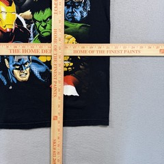 Marvel T-Shirt Men’s L Black Superhero Charecters Movie TV Promo Cut Tag