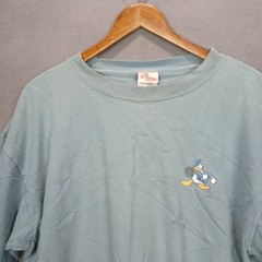 VTG Disney Cyan Donald Duck T Shirt Mens XL Light Blue World Famous Fowl Mouth