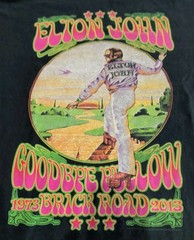 Elton John “Goodbye Yellow Brick Road” World Tour 2013 Black Tshirt Adult Medium