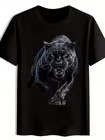 Men’S Black Panther Graphic T-Shirt – Casual Crew Neck, Short Sleeve, Polyester,