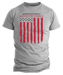 American By Birth Patriot By Choice Black Tee Shirt USA Patriotic Shirt For Men