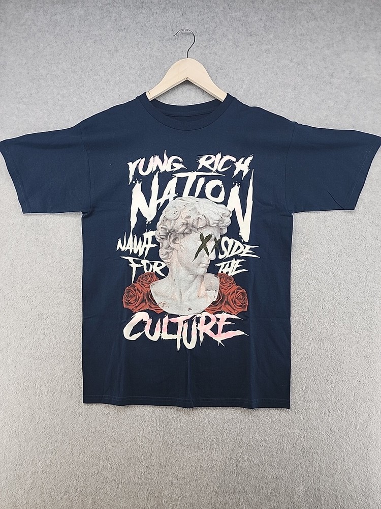 Yung Rich Nation YRN T-Shirt Medium Blue Migos Rap Hip Hop Graphic Tee