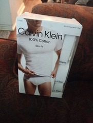 Calvin Klein Men White 3-Pack Slim Fit Crew Neck T-Shirt NB4013 Lg
