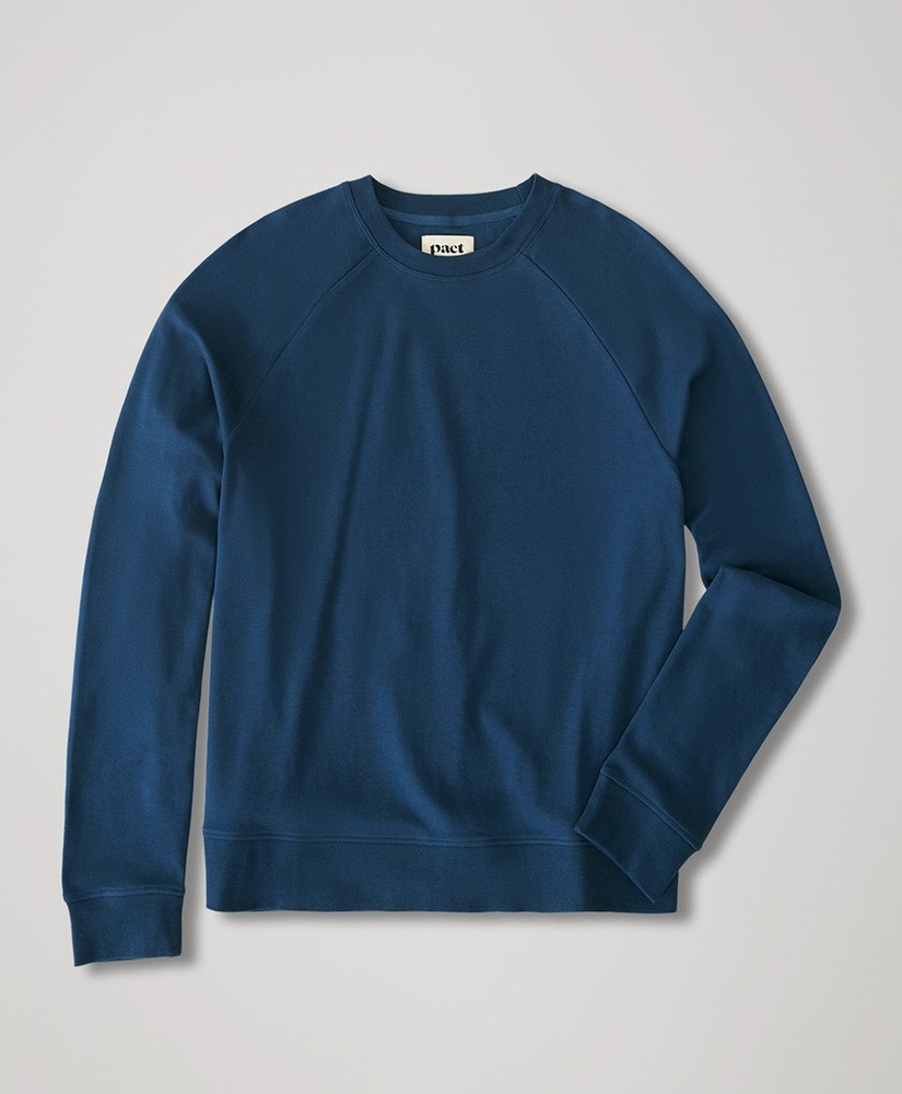 Pact Men’s Airplane Long Sleeve Crew Shirt Medium French Navy Top Outerwear