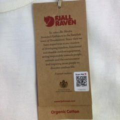 Fjallraven Mens Logo Pocket T-Shirt Eggshell Cream Organic Cotton Size L NWT
