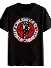 Muay Thai Graphic T-Shirt] Lightweight Breathable Polyester Men’s Muay Thai Grap