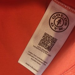 Golds Gym Mens Graphic T-Shirt Orange Joe Gold Bodybuilding Logo Size M
