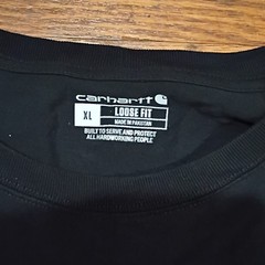 Carhartt Men’s XL T-Shirt Black Long Sleeve Crew Neck Loose Fit Logo TK0231-M