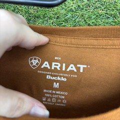 Ariat Simple Seal Shirt Mens Medium Short Sleeve Forest Badge Orange 10058887
