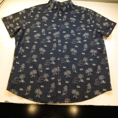 NO BOUNDARIES MERMAID BEACH HAWAII ALOHA HAWAIIAN PATTERN SHIRT Mens 3XL Blue
