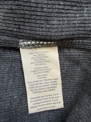 Faherty Cloud Cotton Men’s XXL Long Sleeve Waffle Crew Pima Cotton Charcoal NEW
