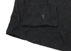 ATM Anthony Thomas Melillo Henley T Shirt Mens XL Black Cotton Long Sleeve
