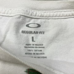 Rare Oakley T-Shirt Mens Large White Totem Pole Logo Olympic Graphic Faded Y2K