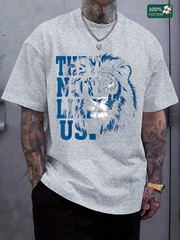 “They Not Like Us” Lion Graphic Unisex 100% Cotton Round Neck Summer Basic Tee