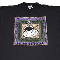 Vintage 1992 Lee The Art of Coffee Cotton Espresso Latte Black Shirt Men’s XL