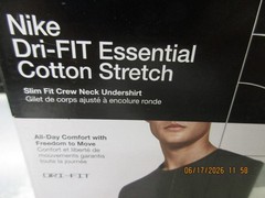 Nike Dri-FIT All Day Cotton Stretch V-Neck 1-Pack M Slim Fit Comfort-OPEN BOX